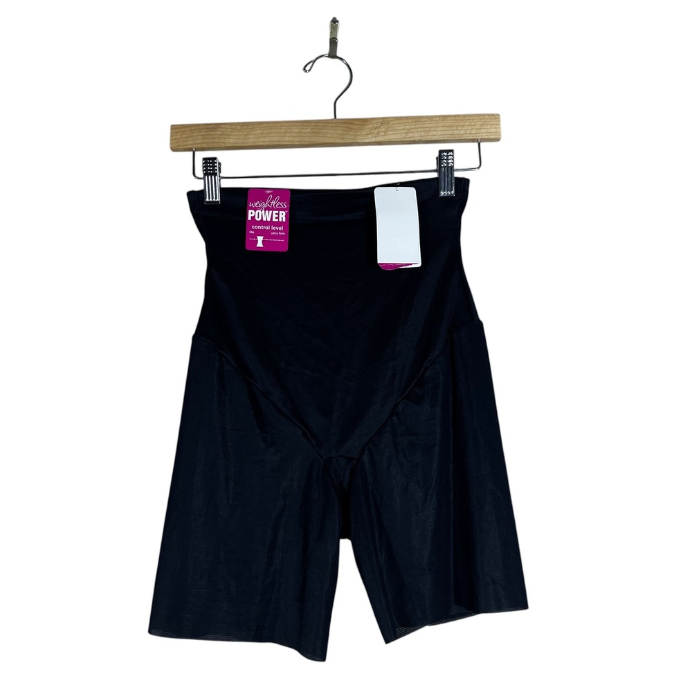 NWT Flexees Weightless Power Solid Shapewear Shorts Black Ultra Firm Size M